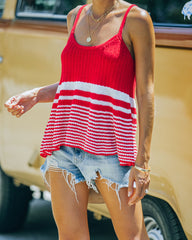 Beside You Cotton Striped Peplum Tank - FINAL SALE InsStreet