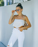 Vocals Strapless Satin Scarf Top - Light Taupe Ins Street