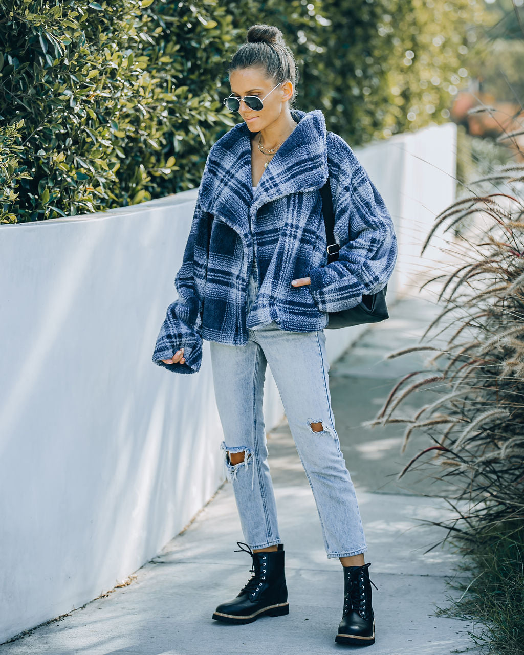 Evelina Pocketed Soft Plaid Jacket - FINAL SALE Ins Street