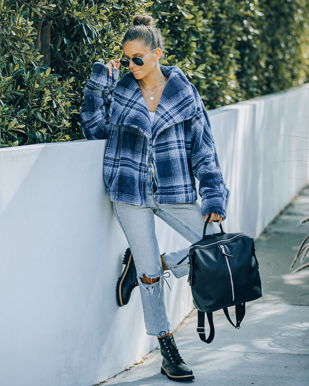 Evelina Pocketed Soft Plaid Jacket - FINAL SALE Ins Street