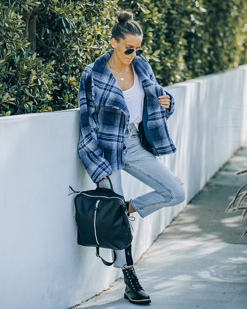 Evelina Pocketed Soft Plaid Jacket - FINAL SALE Ins Street