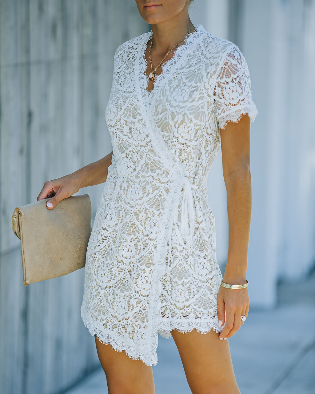 Perfect Match Lace Wrap Romper Ins Street