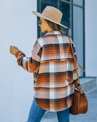 Balboa Plaid Wool Blend Shacket - Rust InsStreet