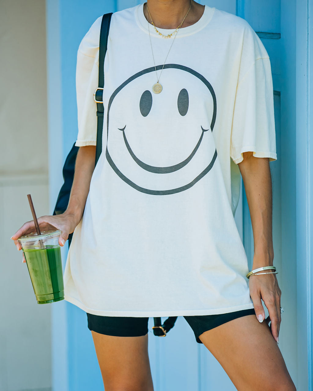 Warm Smile Cotton Oversized Tee Ins Street