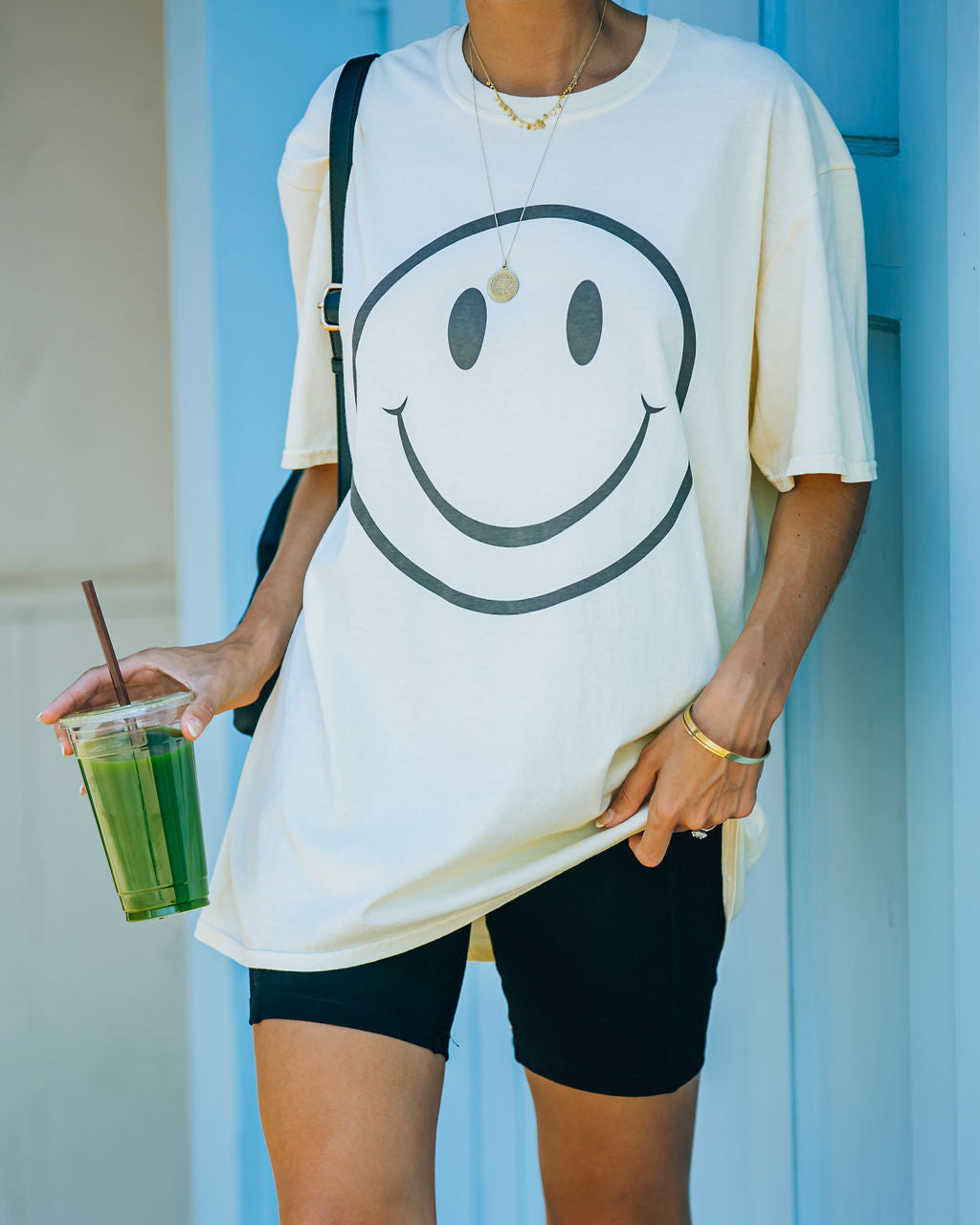 Warm Smile Cotton Oversized Tee Ins Street