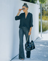 Split The Tab Blouse - New Black - FINAL SALE Ins Street