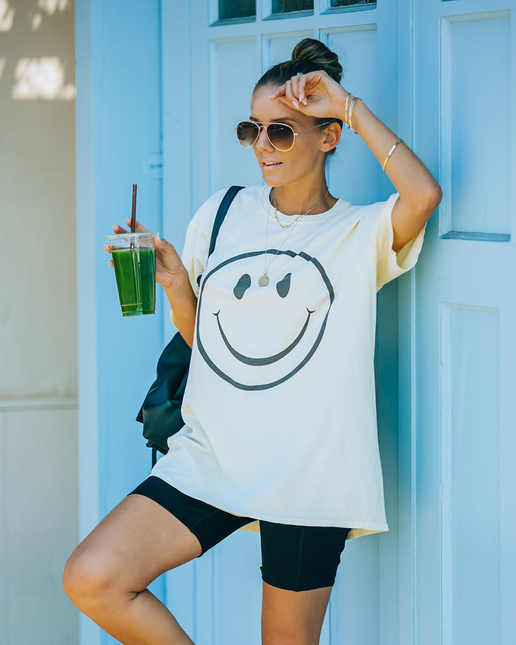 Warm Smile Cotton Oversized Tee Ins Street