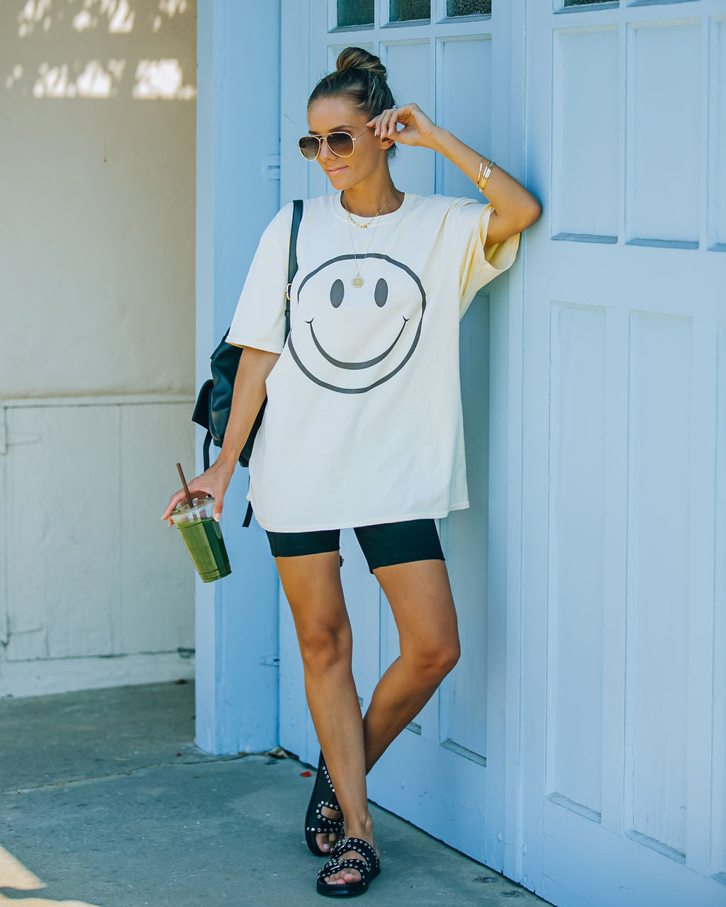 Warm Smile Cotton Oversized Tee Ins Street