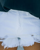 Thrive High Rise Distressed Denim Shorts - White KANC-001