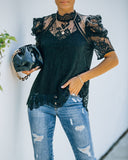 Songwriter Scalloped Lace Blouse - Black Ins Street