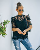 Songwriter Scalloped Lace Blouse - Black Ins Street