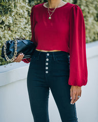 Joyce Billowed Sleeve Crop Blouse - Port - FINAL SALE Ins Street