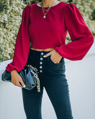 Joyce Billowed Sleeve Crop Blouse - Port - FINAL SALE Ins Street