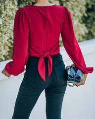 Joyce Billowed Sleeve Crop Blouse - Port - FINAL SALE Ins Street