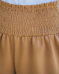 Tex Cotton Blend High Rise Smocked Shorts - FINAL SALE TCEC-001