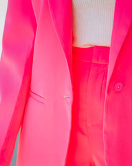 Standards Pocketed Blazer - Neon Pink Ins Street