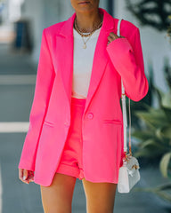 Standards Pocketed Blazer - Neon Pink Ins Street