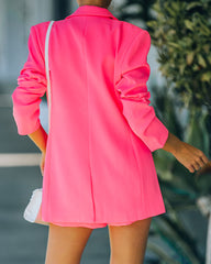 Standards Pocketed Blazer - Neon Pink Ins Street