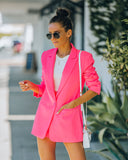 Standards Pocketed Blazer - Neon Pink Ins Street