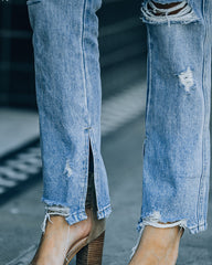 Shea High Rise Distressed Split Ankle Denim - Light Wash Ins Street