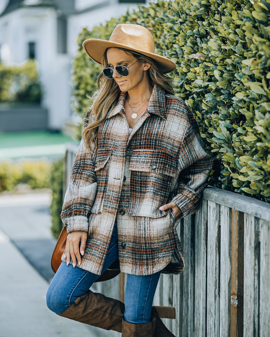 Worcester Pocketed Plaid Shacket Ins Street