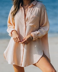 Dane Cotton Button Down Shirt - Peach FORE-001