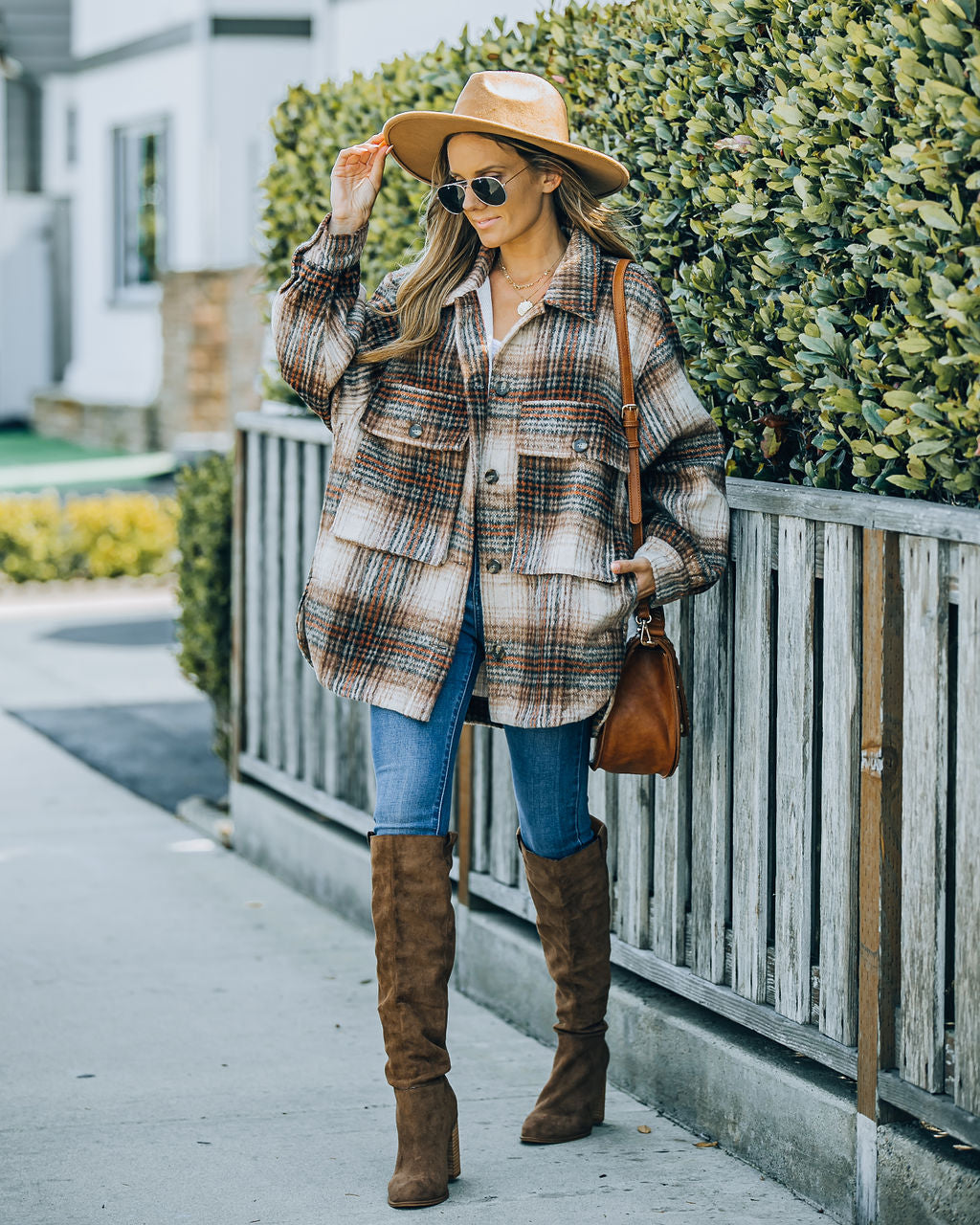 Worcester Pocketed Plaid Shacket Ins Street