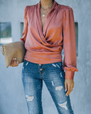 Exceptional Drape Blouse - Rust Ins Street