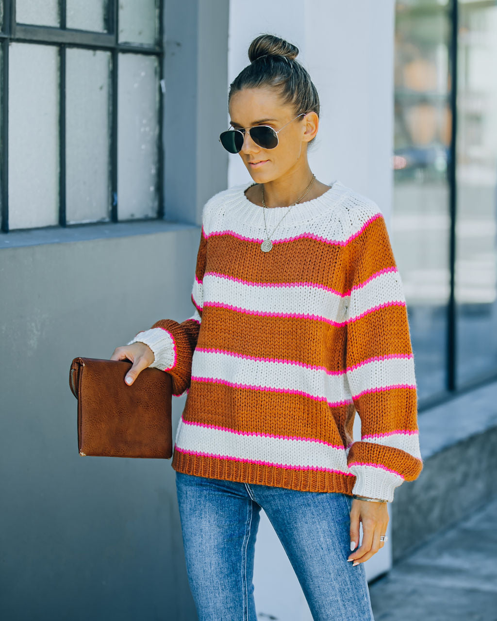 Jamila Striped Knit Sweater Ins Street