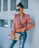 Exceptional Drape Blouse - Rust Ins Street