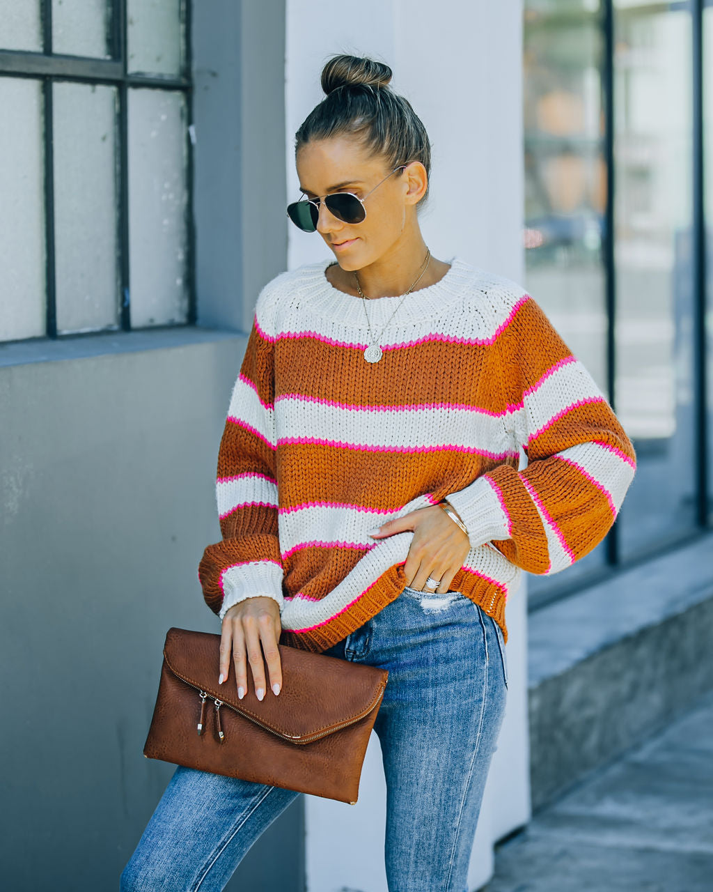 Jamila Striped Knit Sweater Ins Street