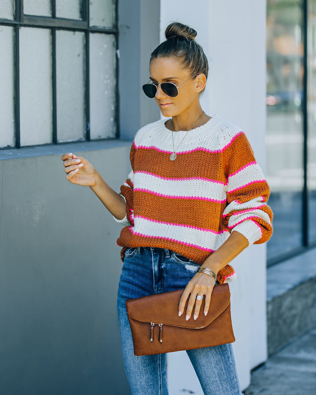 Jamila Striped Knit Sweater Ins Street