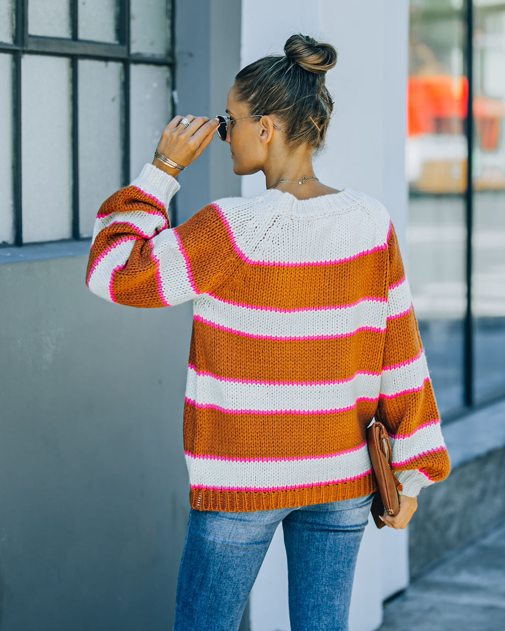 Jamila Striped Knit Sweater Ins Street