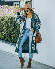 Merced Knit Duster Cardigan - Forest Green Ins Street