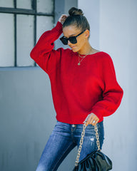 Bryar Drape Back Knit Sweater - Deep Red - FINAL SALE Ins Street