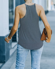 Caden Striped Knit Tank - Black Ins Street