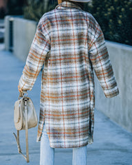 Wayland Pocketed Plaid Coat - Taupe Ins Street