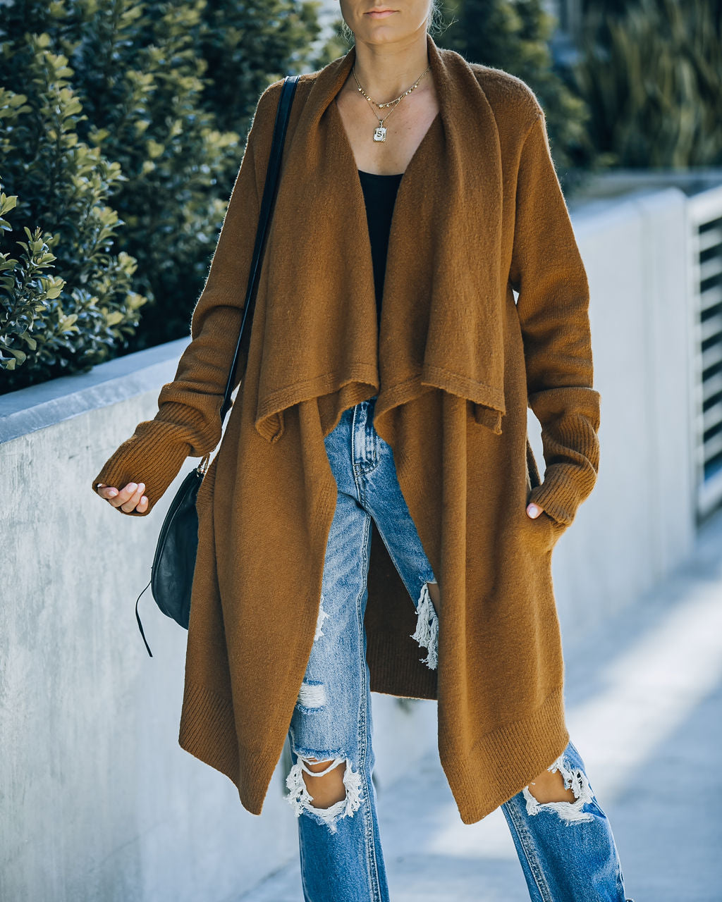 Fireside Pocketed Knit Cardigan - Camel Ins Street