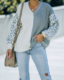 Change Of Heart Two-Tone Knit Leopard Sweater - Ivory/ Grey - FINAL SALE Ins Street