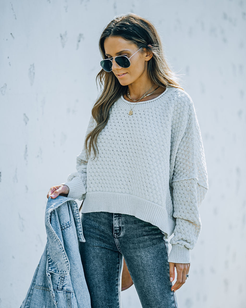 Maizy Crop Knit Sweater Ins Street