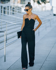 Celebrate Often Pocketed Strapless Jumpsuit - Black Ins Street