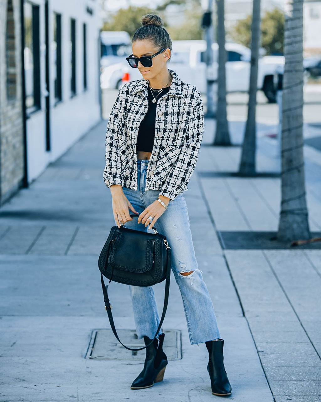 Foxhurst Pocketed Tweed Jacket Ins Street