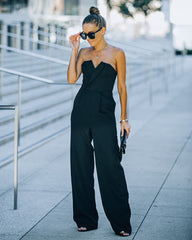 Celebrate Often Pocketed Strapless Jumpsuit - Black Ins Street