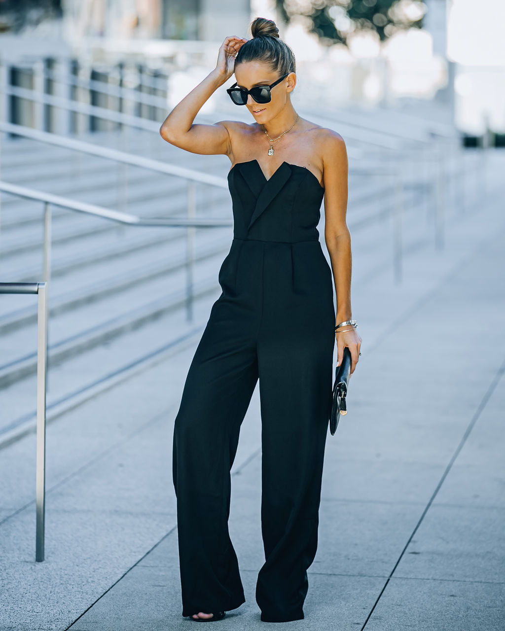 Celebrate Often Pocketed Strapless Jumpsuit - Black Ins Street