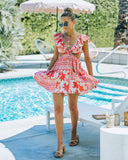 Alesha Linen Blend Pocketed Cutout Mini Dress OLIV-001
