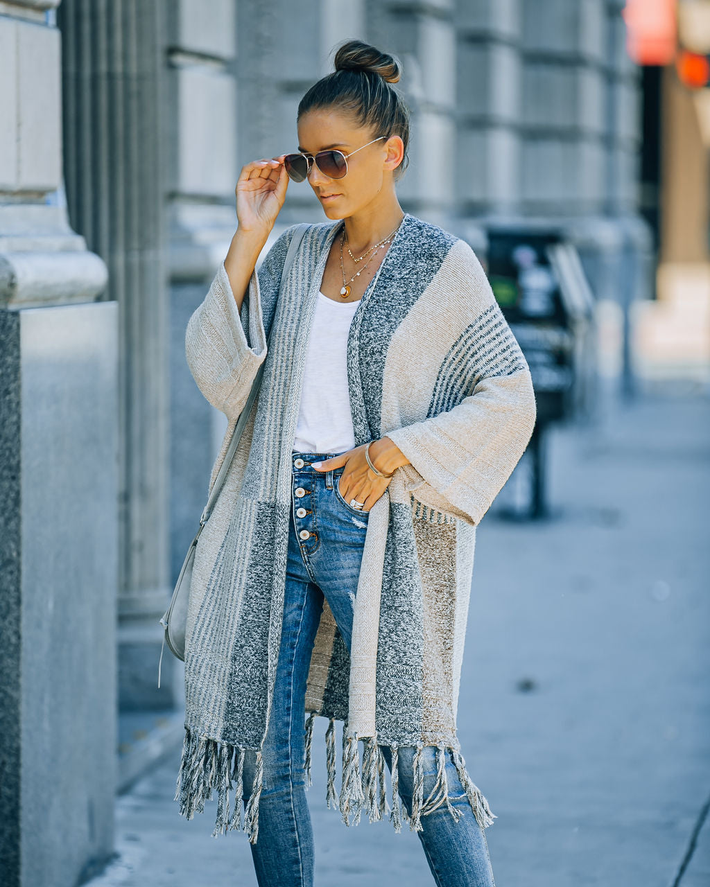 Ventura Fringe Knit Cardigan - FINAL SALE BLU-001