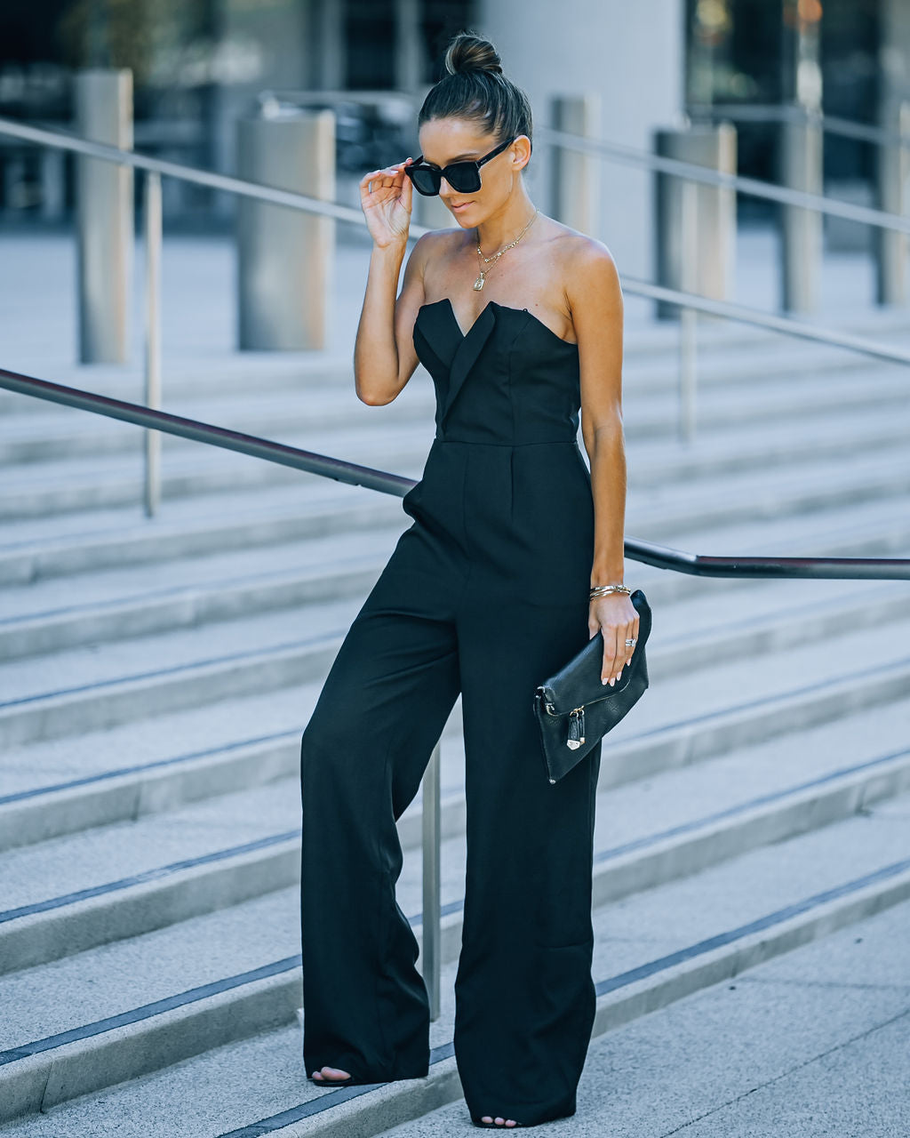 Celebrate Often Pocketed Strapless Jumpsuit - Black Ins Street