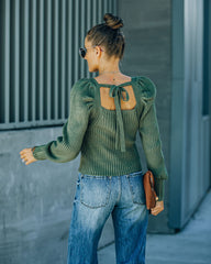 Ford Square Neck Knit Sweater - Fern Green Ins Street