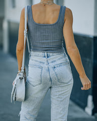 Selina Henley Crop Tank - Grey Ins Street