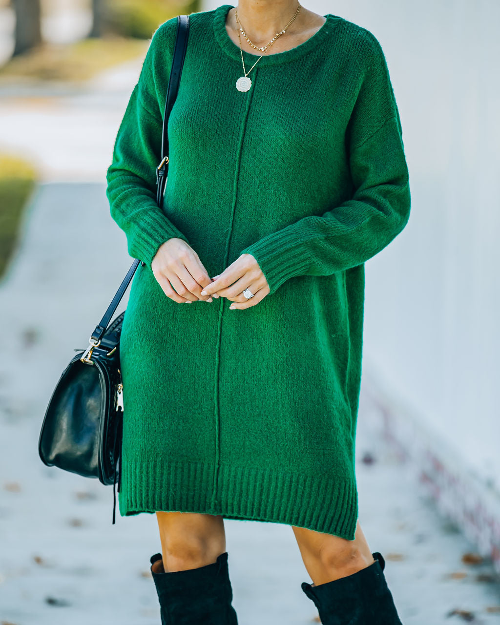 Smoky Mountain Sweater Dress - Green Ins Street